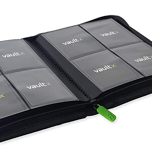 Vault X Premium Exo-Tec® Zip Binder - 4 Pocket Trading Card Album Folder - 160 Side Loading Pocket Binder For Tcg (Black) #TOP6
