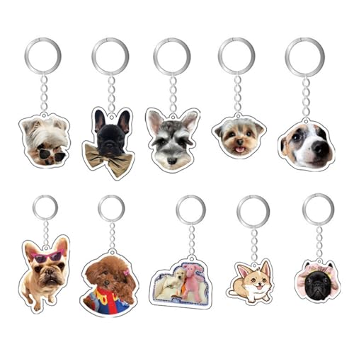 Eletizy Personalized Photo Dog Cat Acrylic Keychain Custom Keyring Backpack Pendant Gift thumb #5