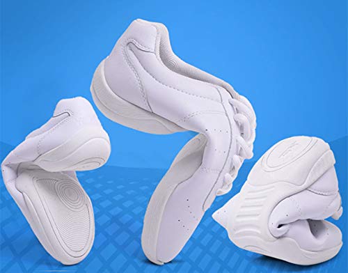 DADAWEN Adult & Youth White Cheerleading Shoe Athletic Sport Training Competition Tennis Sneakers Cheer Shoes2