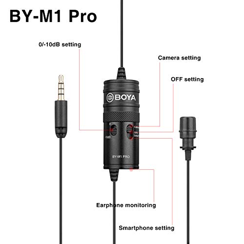 BOYA by-M1 PRO Professionele Lavalier Revers Microfoon Ruisonderdrukking Omnidirectionele Mic met Clip voor YouTube… - Image 8