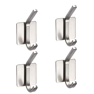 Anupow 4 stuks Zelfklevende Haken, Badhanddoekhaken Heavy Duty Wandhaken Roestvrij Staal Waterdichte Kledinghaken voor…