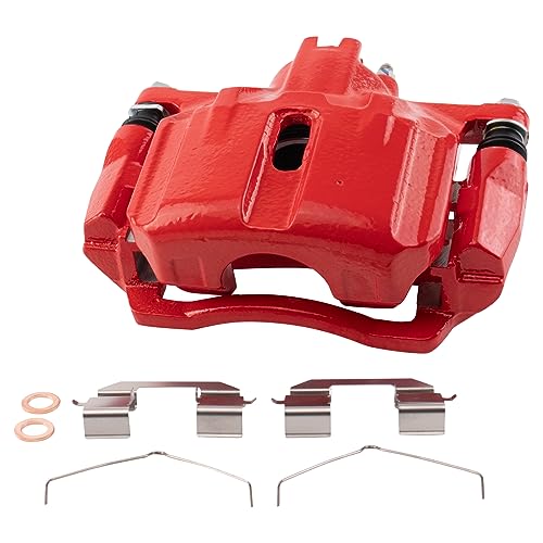 Image of TRQ Performance Front Driver and Passenger Side Brake Caliper Set Caliper Brackets Hardware Compatible with 12-15 Honda Civic