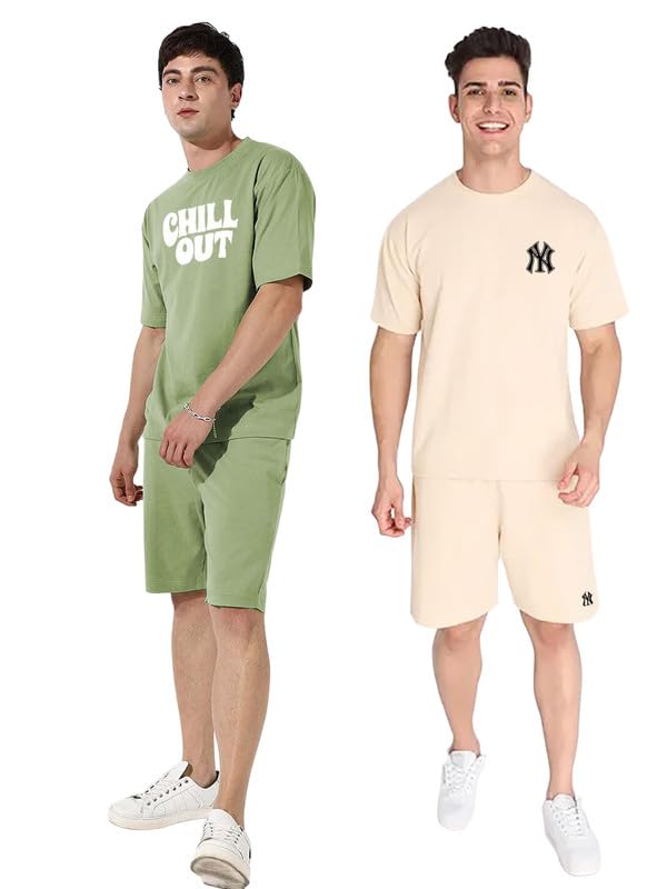 ROYALSCOUT Men’s Night Suit Co-ord Set | Summer Lounge-Wear Pajama Combo for Beach, Relaxation & Nightwear Comfort ROYALSCOUT Men’s Night Suit Co-ord Set | Summer Lounge-Wear Pajama Combo for Beach, Relaxation & Nightwear Comfort