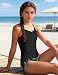 DONWEN Teen Swimsuits for Girls 12-14 Bathing Suit for Girls Bow Tie Ruched Ruffle Side Drawstring Tropical Print Girl Two Piece Swimsuits Black