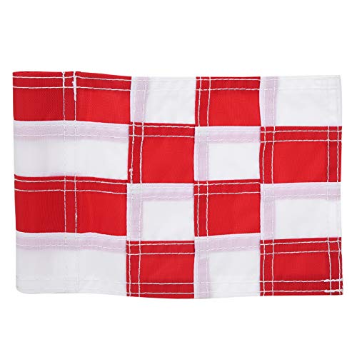 Leapiture Checkered Backyard Practice Hole Pole Cup Flags Putting Green Flags Flagsticks for Yard Indoor Outdoor Backyard Garden (Red and White)