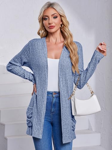 Long Cardigan for Women Open Front Lightweight Cardigan Sweaters Long Sleeve Fall Winter Outerwear with Pockets 5