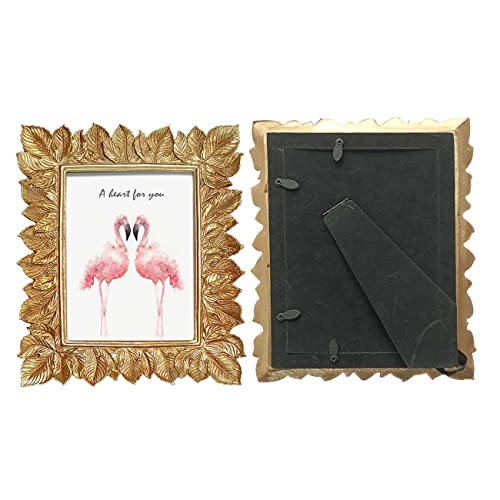Image of Art Street Table Photo Frame Gold Leaf Design Photoframe Tabletop Picture Frame for Table, Desk, Birthday, Wedding, Return Gift (5 x 7 Inch)