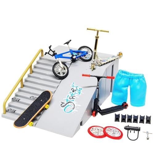 Rampa para patineta de dedo con detalles realistas para entrenar trucos de fingerboard