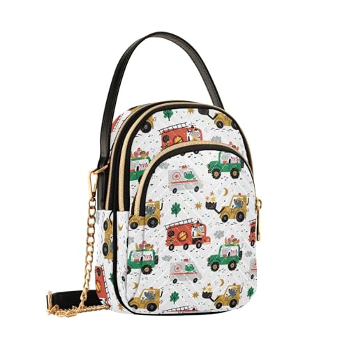 Sac à bandoulière motif véhicules d'urgence pour femme et fille Mnsruu