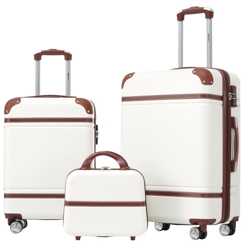 Merax Luggage Set 2 Piece Suitcase Set with Cosmetic Case Expandable Spinner Wheels Vintage Luggage...
