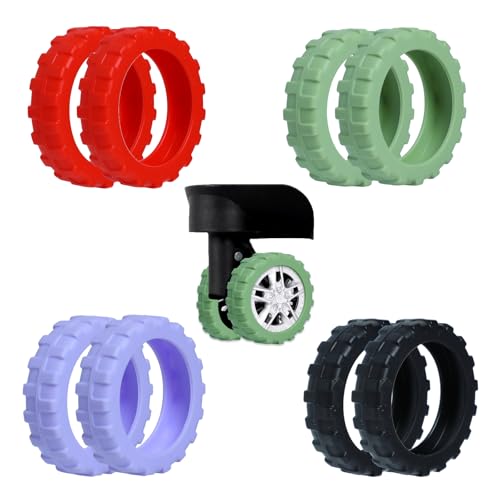 8 - Piece Luggage Wheel Covers Carry On Luggage Suitcases,Wear-Resistant, Anti-Noise, Silicone Wheel Protective Covers Silicon Protective Cover for Spinner Wheel, Essential Travel Accessories