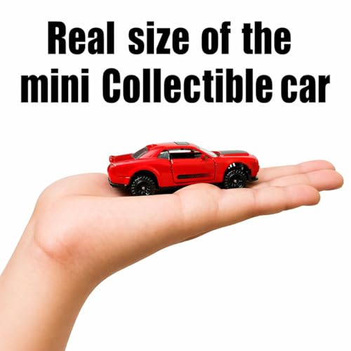 Image of 1:64 Scale Dodge Challenger Die-Cast Metal Pull Back Car Model with Openable Doors, Alloy Mini Toy Car for Kids, Multicolor (As per Availability)