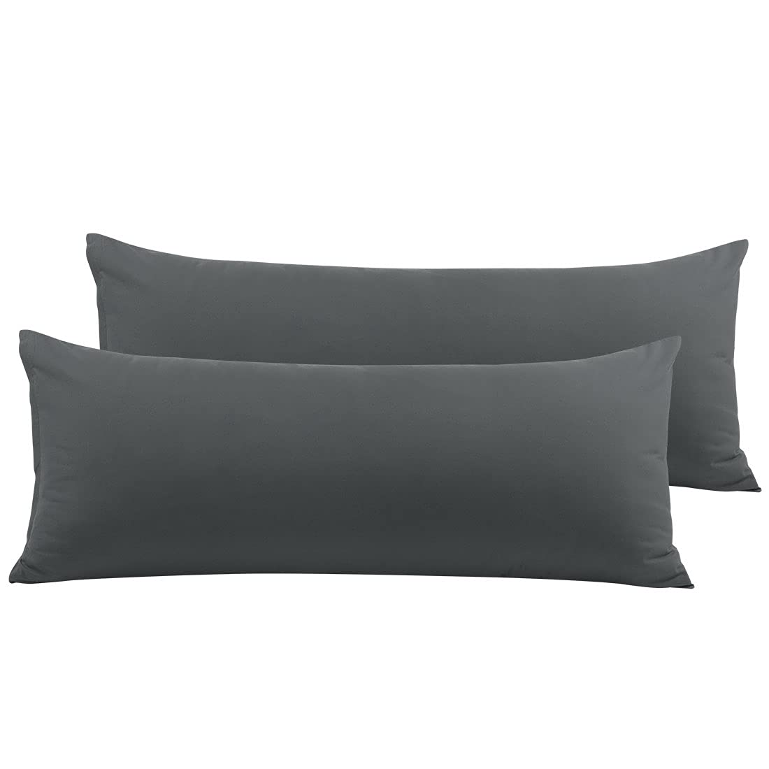 PiccoCasa 2 Packs Body Pillow Cover, Soft 100% Brushed Microfiber Grey Body Pillow Pillowcase, 20"x60" Body Pillow Cases with Zipper Closure for Long Pillows — image 1