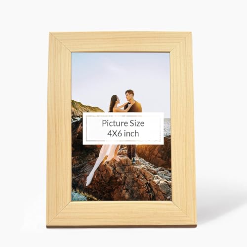 Image of Art Street Synthetic Wooden Set of 6 Wall Rectangular Photo Frames, Wall Hanging Picture Frame for Home, Living Room, Study Room Decor & Office Decor (Color: Beige, Size 4x6 Inch)