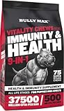 Bully Max Dog Chews & Multivitamin Treats for Puppy & Adult Dogs - 75 Soft Chews, Dog Supplements & Vitamins for All Breeds - Skin, Coat, Brain, Heart, Digestive Health, Immunity, Joint Support
