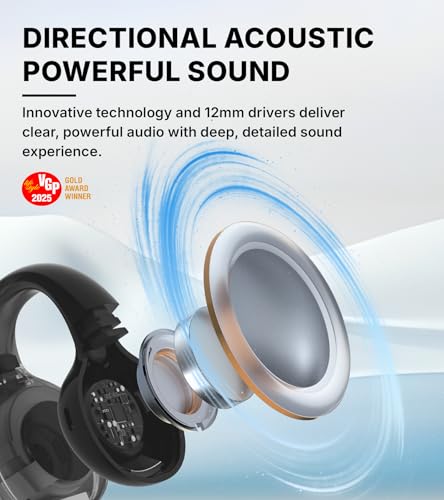 Image of Edifier R1 Open-Ear True Wireless Earbuds, Bluetooth 5.4 Clip-On Headphones, AI Clear Calls, Left /Right Interchangeable, 28H Playtime, Fast Charging, Multipoint Connection, App Control, IP56, Gray