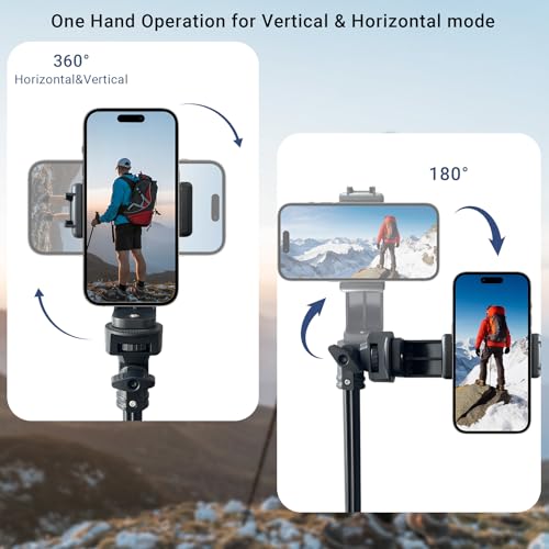 Phone Tripod Stand with Remote Zoom for Video Recording, Vlog Metal Selfie Stick Tripod for iPhone with Wireless Camera Shutter, Travel Extendable Phone Holder - Image 6