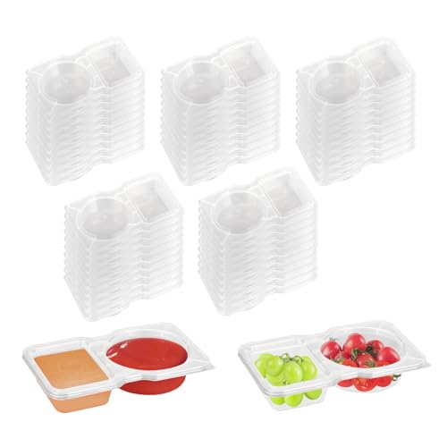 Reviews de Lavavajillas dobles , tabla con los diez mejores. 46 Tefola 50Pcs Contenedores para Snacks de Doble Compartimento con Tapa, Recipientes Reutilizables para Snack Container, Material Alimenticio Seguro, Apto para Congelador, Microondas...