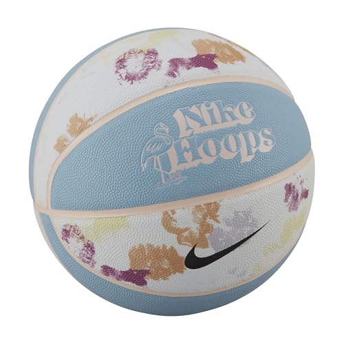 Ballon de basket Nike standard 8P taille 7 blanc et bleu pour jouer en club