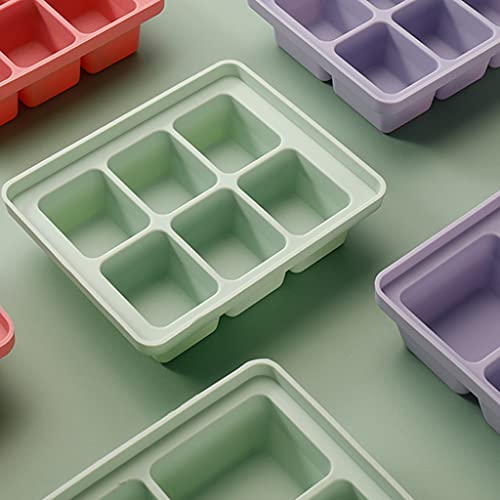 Molde grande de silicona para hielo con tapa 4/6 celdas miniatura 6