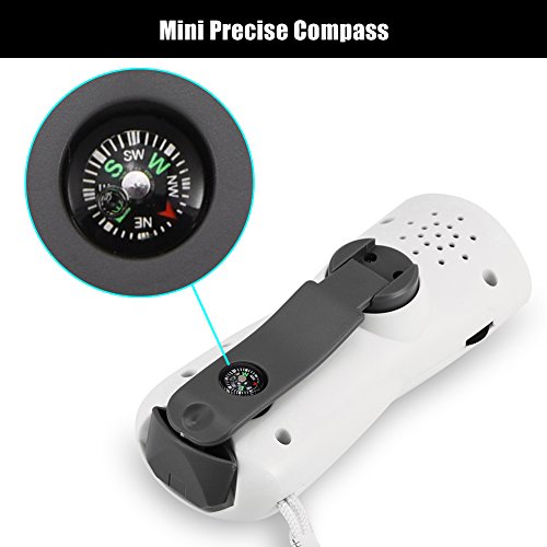 Mini draagbare radio voor noodgevallen met zaklamp, kompas en handslinger. Handslinger Dynamo voeding AM/FM-radio voor kamperen, reizen, wandelen enz. - Image 3