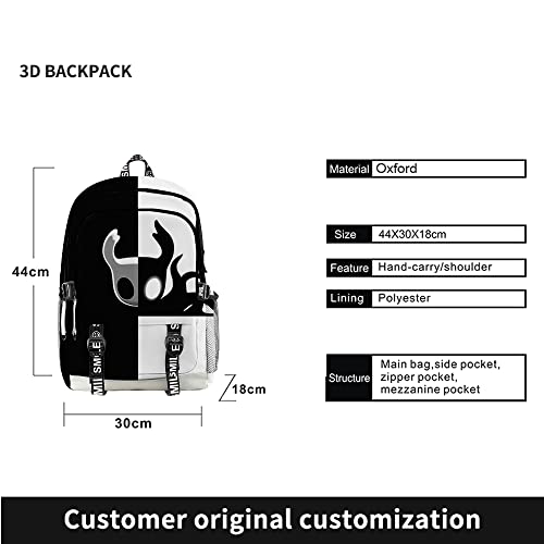 Hollow Knight Merch Backpack Three-piece Sets Casual Fashion Kpop Bags Travel Daypacks (Multicolor-Suit)2