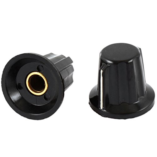 Aexit 2 Pcs Variable Resistors 24x20mm 6mm Shaft Dia Volume Control Potentiometer Potentiometers Knobs Caps