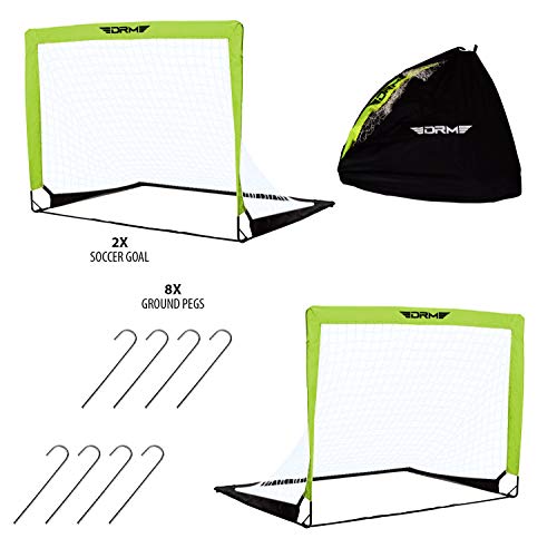 Drm Foldable Set Of 2 Football Goal Net, Instant Pop Up Play Soccer Goal Net With Fiberglass Poles, Outdoor Soccer Training Teens Adults Soccer With Carrying Bag #TOP2