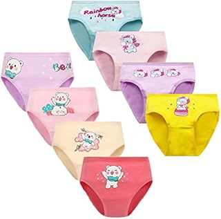 FedMois Girls Knickers Cotton Briefs Underpants Underwear 2-9 Years (Pack of 8)