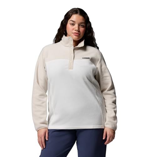 Image of Columbia Womens Benton Springs Half Snap II Pull Over Fleece Jacket, Dark Stone /Canoe /Vintage Blue, 3X