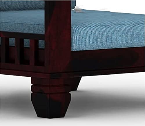 Image of Solid Sheesham Wood Sofa Set 5 Seater for Living Room | Wooden 5-Person Sofa Set for Home Office | 3+1+1 Sofa Sets for Living Room | Five Seater Sofa with Storage | Warm Chestnut Finish