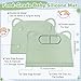 Domensi 1 Pack Silicone Suction Placemat with Teething Edge Bumper/Spill for Baby Toddlers Kids with Storage Bag, Non-Slip Dinning Table Mat, Dishwasher Safe for Table (Green)