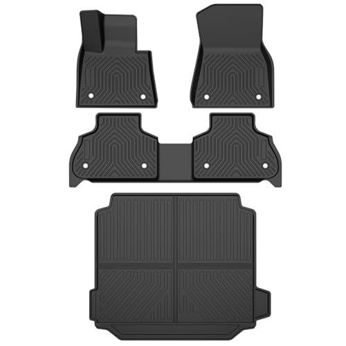 Floor Mats & Cargo Liner Fit BMW X5 2019 2020 2021 2022 2023 2024 2025 (Only for 5-Passenger) All Weather Protection TPE Floor Liners Black 1st & 2nd & 3rd Row 4PCS alfombras para carro