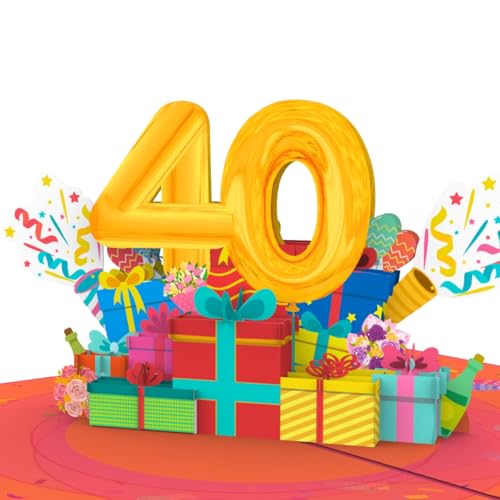 Carte d'anniversaire 40 ans cadeau pop-up 3D avec enveloppe chic