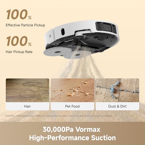 Image of DREAME L60 Ultra FE Robot Vacuum and Mop, Auto-Empty and 100℃ Self-Cleaning Mop, 30,000Pa Suction, Obstacle Avoidance and 360 Navigation, Corner to Edge Deep Cleaning, TriCut Brush, White