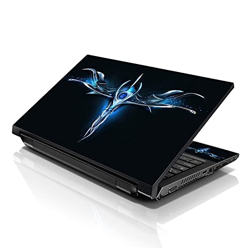 Image of LSS 15 15.6 Inches Laptop Notebook Skin Sticker with 2 Wrist Pads - Reusable Cover Protector Vinyl Sticker Cover Decal Fits 13 inch - 16 inch HP Asus Acer Samsung - Blue Sign Pattern