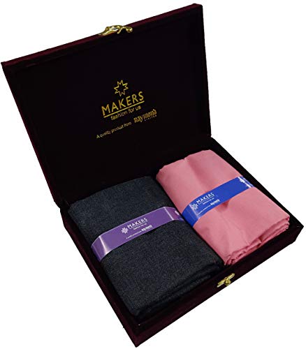 Image of Raymond Fabrics Makers Men's Unstitched Poly Cotton Printed Shirt and Trouser Fabric Set - Gift Pack (Multicolour Free Size)