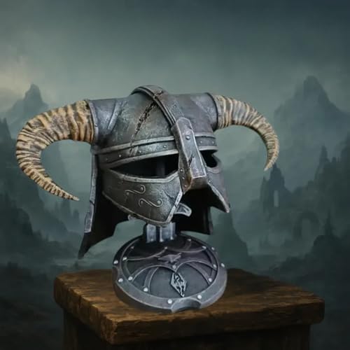 Horned Warrior Helmet Replica Resin Statue 5.1”x3.9”