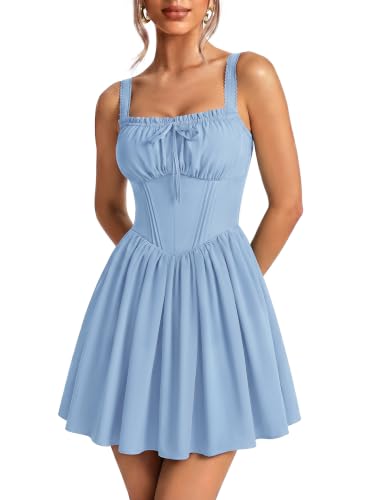 SCARLET DARKNESS Corset Mini Dress Adjustable Straps Sundress with Pockets - image 1