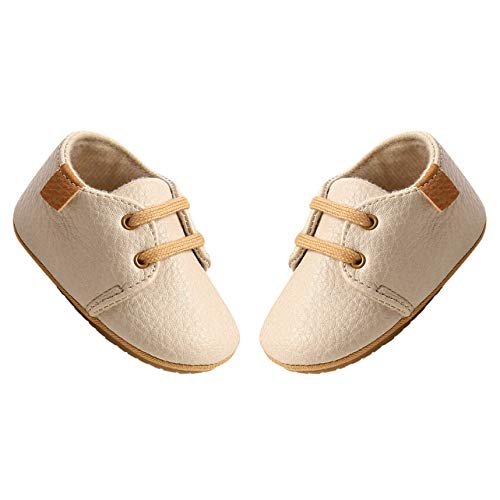 OBiQuzz Chaussures d'apprentissage pour bébé garçon - Chaussures souples pour bébé garçon et fille - En cuir souple - Antidérapantes - Chaussures de...