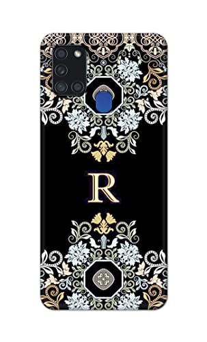 Image of PRINTFIDAA Name II Initial II Letter Floral Pattern Alphabet R Printed Designer Hard Back Case Cover for Samsung Galaxy A21S, SM-A217F / DS, SM-A217M / DS, SM-A217F / DSN -(SS) MVN1007
