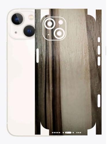 Image of AtOdds - Compatible for iPhone 13 mini - Mobile Back Skin Sticker Wrap - Lamination - Rear Screen Guard Protector (Coverage - Back+Camera+Sides) (Design - Teak Wood)