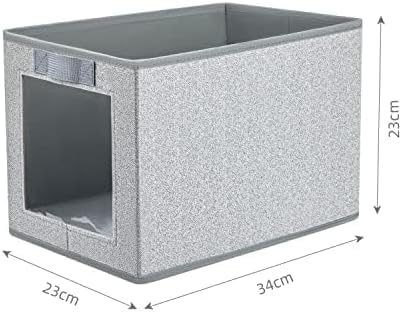 DIMJ Set of 6 Foldable Storage Boxes with Transparent Window, Fabric Storage Basket with Handle, Wardrobe Storage Organiser Boxes for Clothes, Toys, Books - Image 2