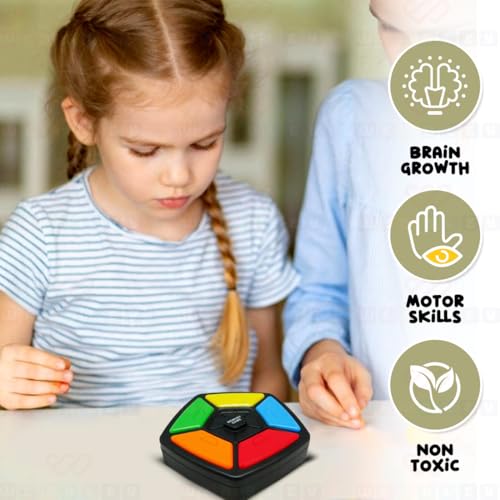 Image of Wembley Glow Up Memory Game| Battery Operated Educational & Joyful Game| with Unique Lights and Sounds & 30-Level Brain Challenge for Kids| Thoughtful Gift Option for Boys & Girls Age 7+ & Up