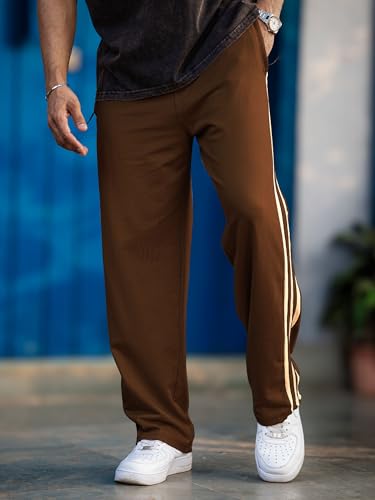 Image of Maniac Mens Colorblock Biscuit and Brown Color Baggy Fit Pant