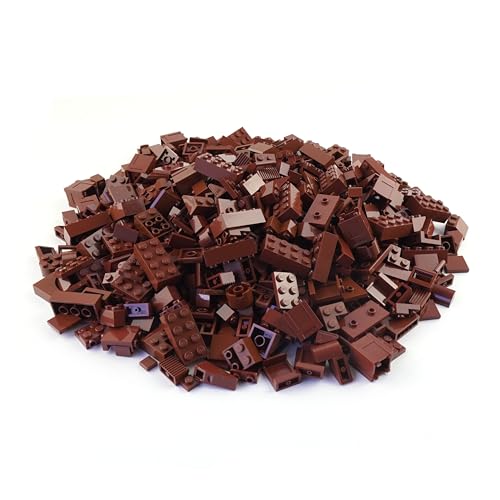 Lego Mattoncini 100 Mattoncini Diverse Misure – Pietre Rare Incluso. – Prodotto Nuovo (Rosso Marrone) - Lego - Immagine 3