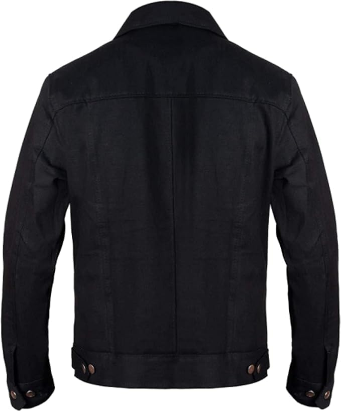 Men's TV Series Old West Style Cotton Jacket : Stylish Black Cowboy Jacket : Western Style Cowboy Jacket With Logo4