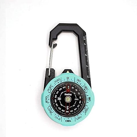 WWBMZ Hanging Button Pointer Type Compass Two Sets of Indexing Systems to Meet Different Needs Design Waterproof Carabiner Outdoor Compass for Driving, Camping Outoor Survive, Hiking, Adventure. Cover