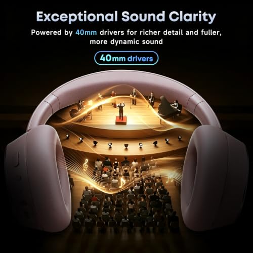 Image of Active Noise Cancelling Bluetooth Headphones, Over Ear Wireless Headphones