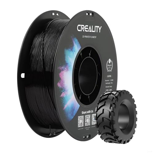 Creality - Filamento TPU, 1,75 mm, filamento per stampa 3D, alta elasticità, materiale adesivo morbido, elastico, 1 kg, nero